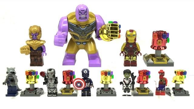 레고 복수 자 : 최종회 - 8 개 무한 장갑 및 8 놀라운 일 슈퍼 영웅 minifigs | 비공식 레고