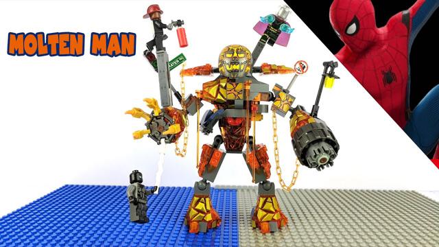 lego Spider-Man: xa nhà nóng chảy man battle tốc độ xây dựng không chính thức lego 76.128 | prck64020