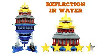 楽高中国式:水中に映った角楼レンガセットと構築|非公式レゴ