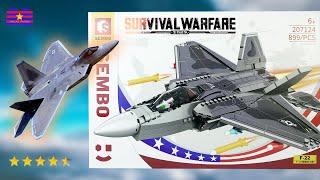 Lego Military: f-22 raptor истребитель Jet Brick Set Unbox & Build from sembo | stop-motion
