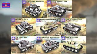 Những bộ gạch của xe tăng Thế chiến II có bộ sưu tập các thùng tháo dỡ và xây