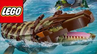 Lego Jurassic World 72037: Миссия по созданию лодки из кирпича, на которой может передвигаться мосасaurус.