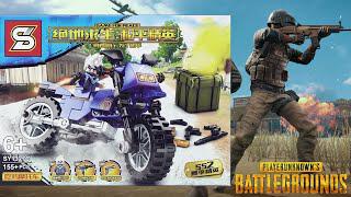 Lego PUBG Vehicles 3/4: PUBG Motorbike Brick Set Unbox & Speed Build | Unofficial Lego SY1327C