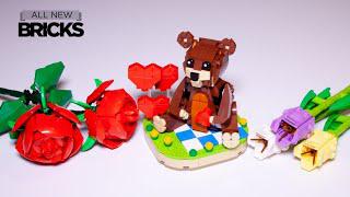 Lego Valentine vui vẻ với hoa hồng, hoa tulip và thân hình nhanh chóng của gấu