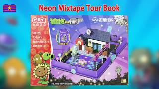 Lego tumbuhan vs zombie: neon mixtape lawatan blok bangunan buku unbox & membina